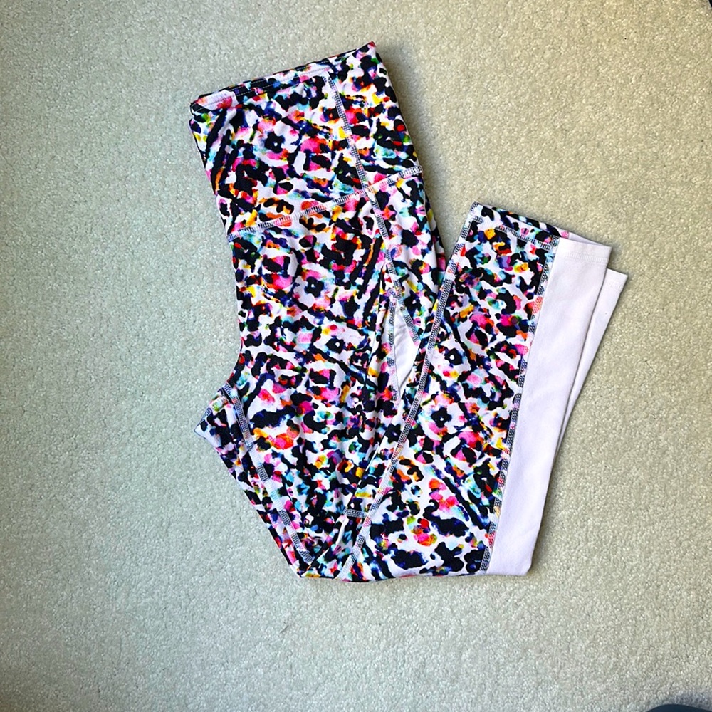 Athleta multi colored stretch legging capris